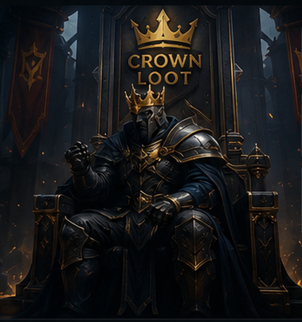 Rey coronado en su trono, emblema de Crown Loot